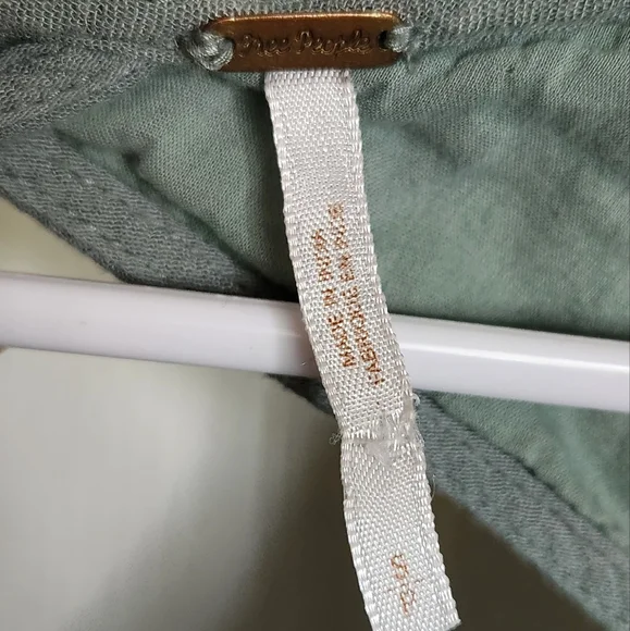 Free People Small Emmas Embroidery Sage Green Cocktail Dress Mini Long Sleeve - Picture 8 of 12